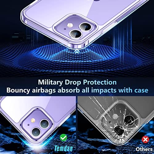 Temdan לאייפון 12 Case/iPhone 12 Pro Case, [12 ft הגנה על טיפת ציון צבאי] עם 2 חבילות [מגן על